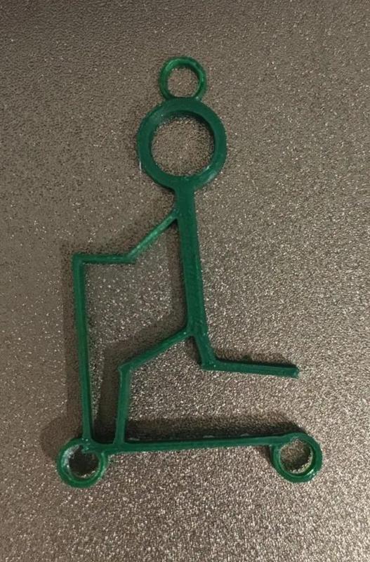 Scooter Stickman Keychain   