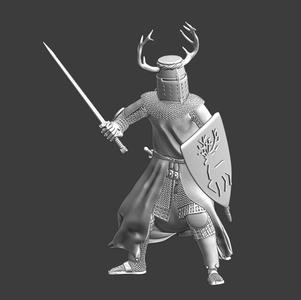 Medieval teutonic Knight - with stag crest