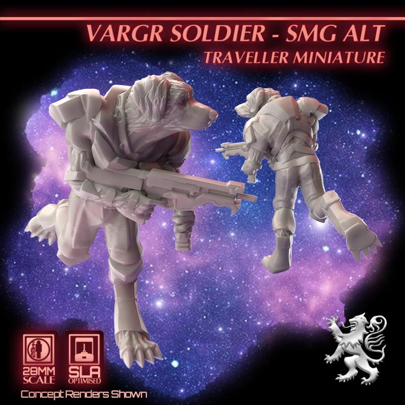 Vargr Soldier - SMG Alt - Traveller Miniature