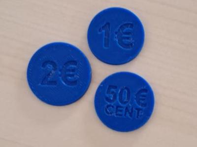 Shopping Cart Euro Coins (1€, 2€, 0.50€)