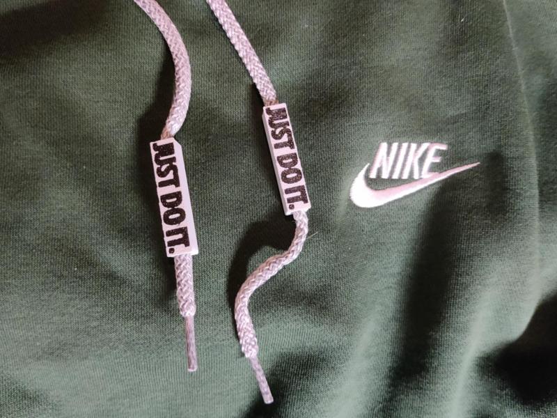 Nike Slogan Hoodie Drawstring Beads