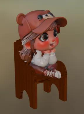 Cute little girl on chair   