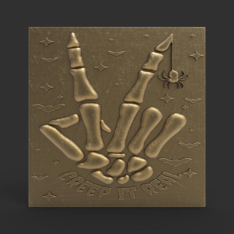 skull hand 3d model in cnc