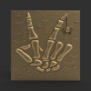 skull hand 3d model in cnc