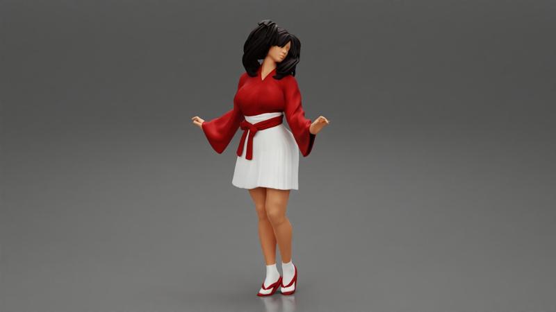 Young Asian Woman Wearing a Mini Skirt