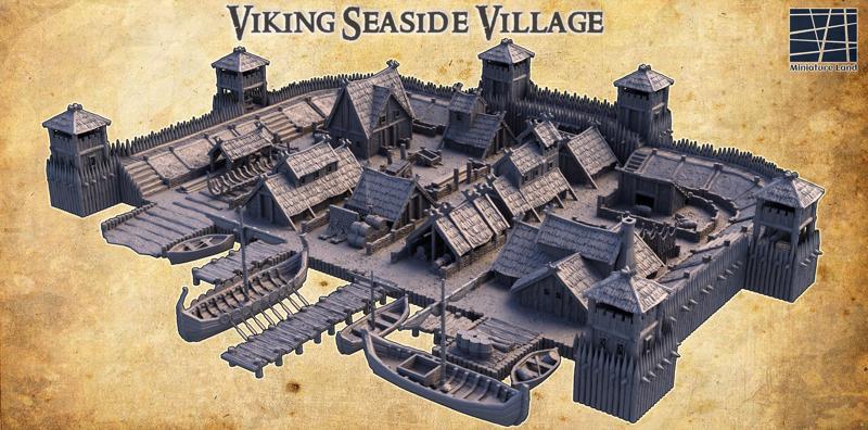 Viking Seaside Village - Tabletop Terrain - 28 MM