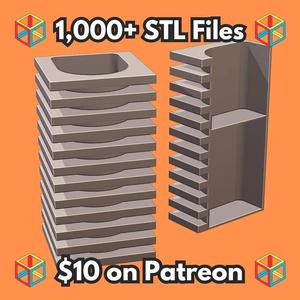 Futuristic Brutalist Vase with Hidden Compartment for Valuables (Requires Pausing During Print) MineeForm FDM 3D Print STL File   