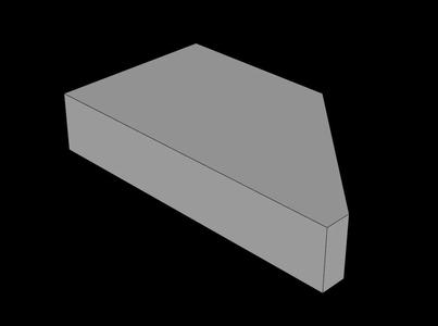 Lego Compatible (5091.dat) Tile  1 x  2 Cut Left 45 Degree   