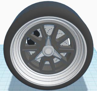 Shelby style wheel with low profile tire