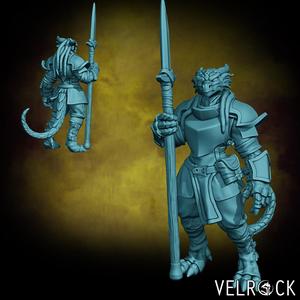 Female Dragonkin Guard with Spear (PRESUPPORTED)