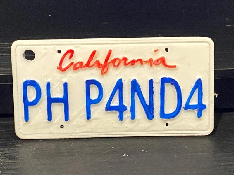 Blank California License Plate Keychain   