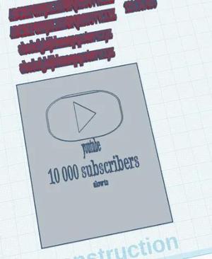 10 000 subscriber trophy with leter and number edition   