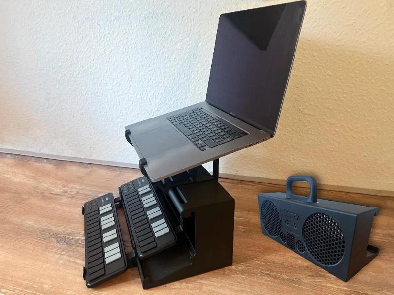 DJ Blaster - For DJ controllers, keyboard, tablet/laptop holder, mobile speaker   