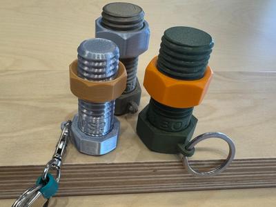 Customizable Stress Bolt Keychain Storage