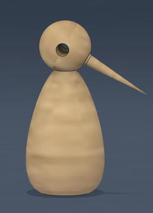 Bird ornament with movable head   