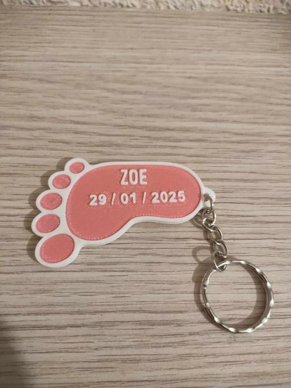 Llavero Pie de bebe "bautizo"   