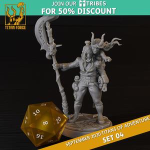 Human Male Warlock - RPG Hero Character D&D 5e - Titans of Adventure Set 04