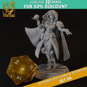 Human Female Wizard - RPG Hero Character D&D 5e - Titans of Adventure Set 06
