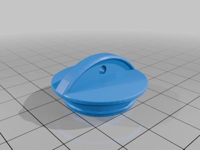 Cap for isobutane camping fuel, w/ hole