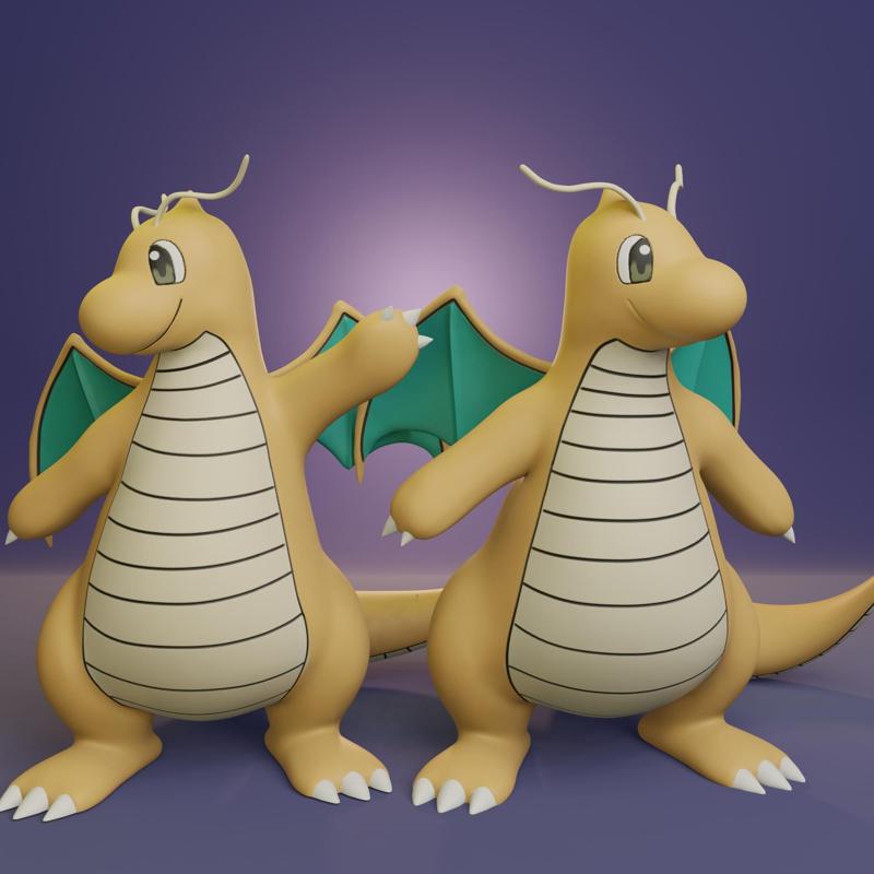 Pokemon - Dragonite with 2 poses