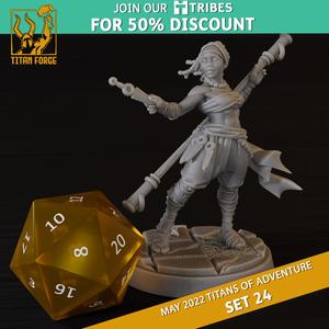 Human Female Monk - RPG Hero Character D&D 5e - Titans of Adventure Set 24