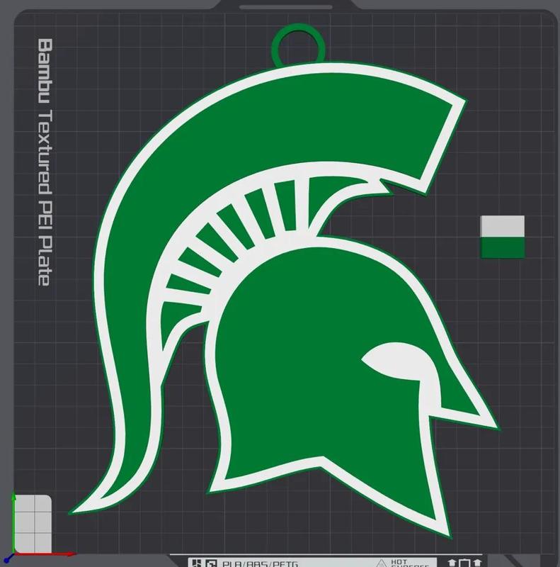 Michigan State Spartans Oversized Necklace Logo   