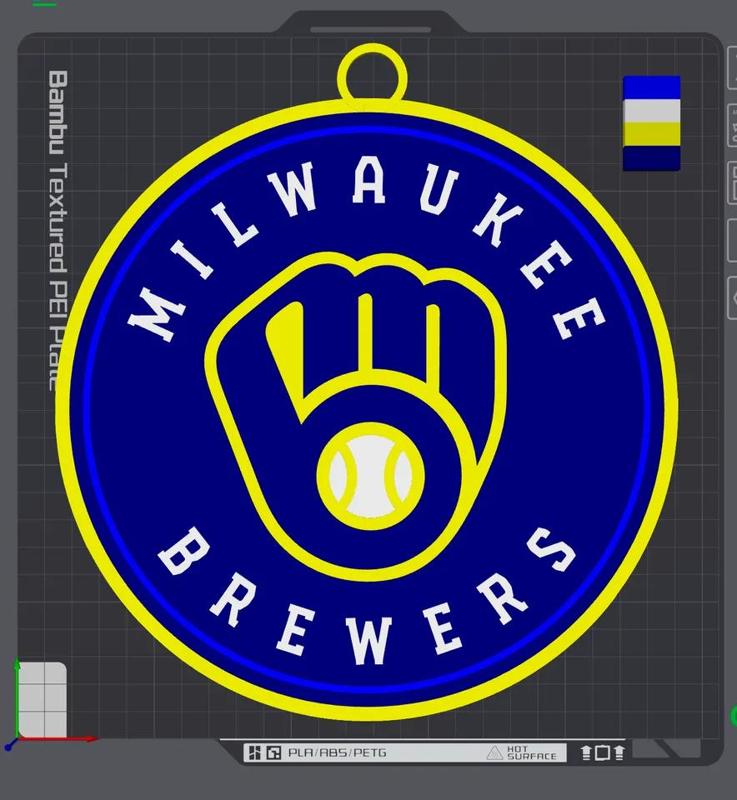 Milwaukee Brewers Oversized Necklace Logo   