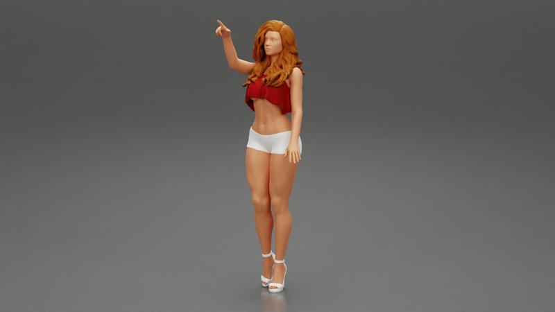 sexy girl in mini short pointed