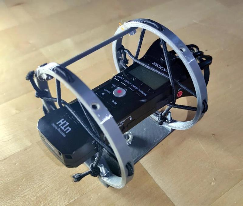 Anti-vibration cage (shock mount) for audio recorder   