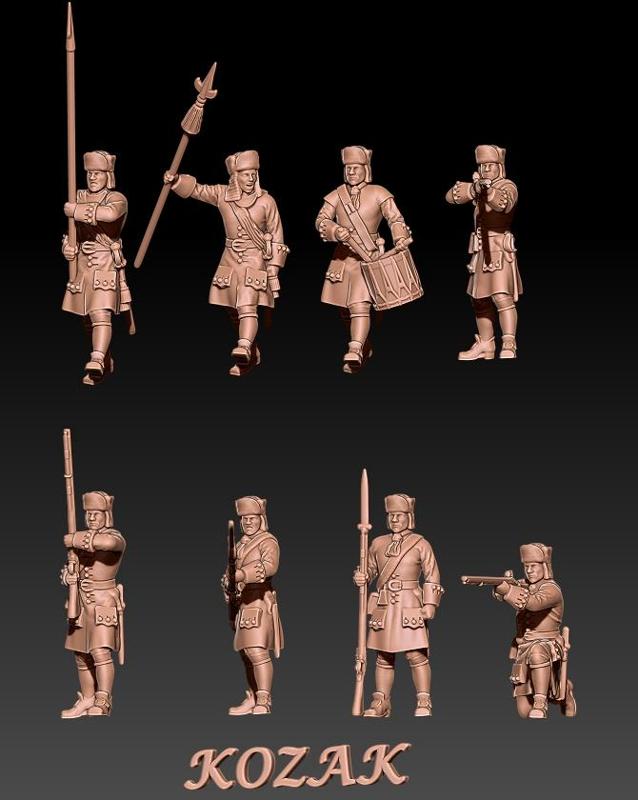 russian infantry Great Northern War in pokalem and plug bayonet set 1