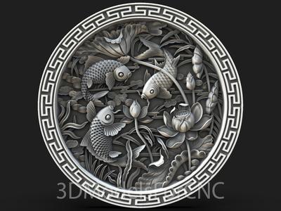 3D Model STL File for CNC Router Laser & 3D Printer Fish 6