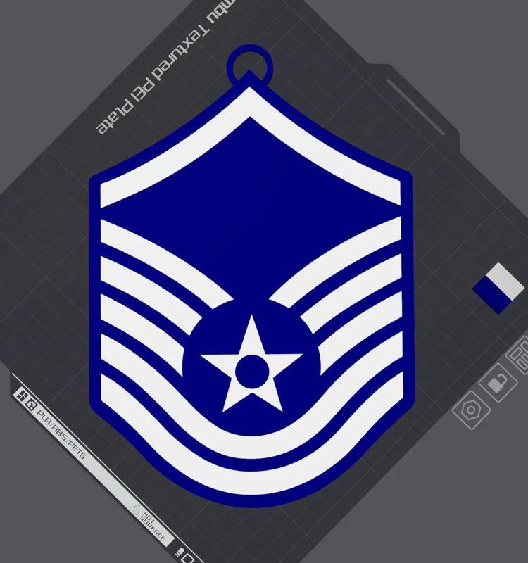 United State Air Force MSgt Oversized Necklace Pendant   