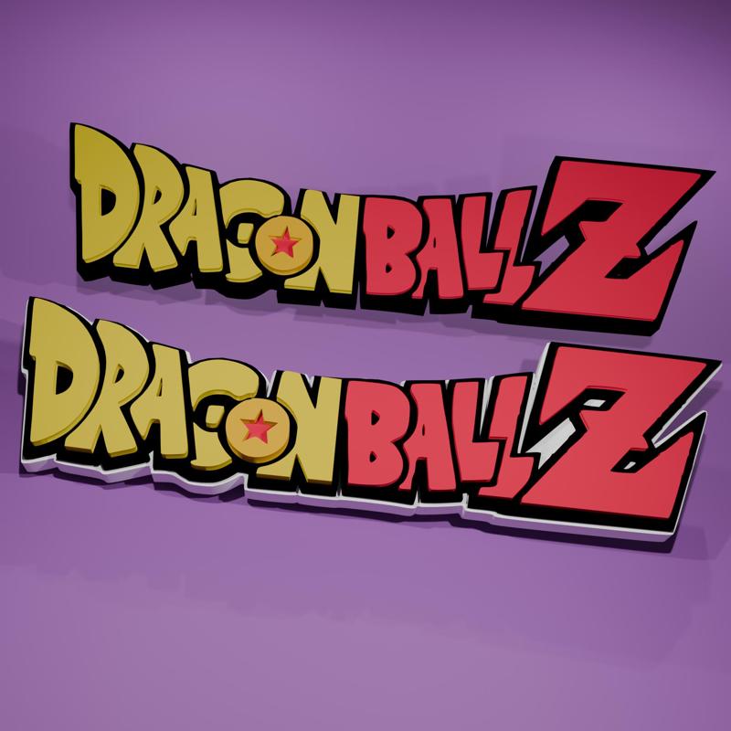 2 Dragon Ball Z Logos in 3D Colors By Layers - Anime Decoration