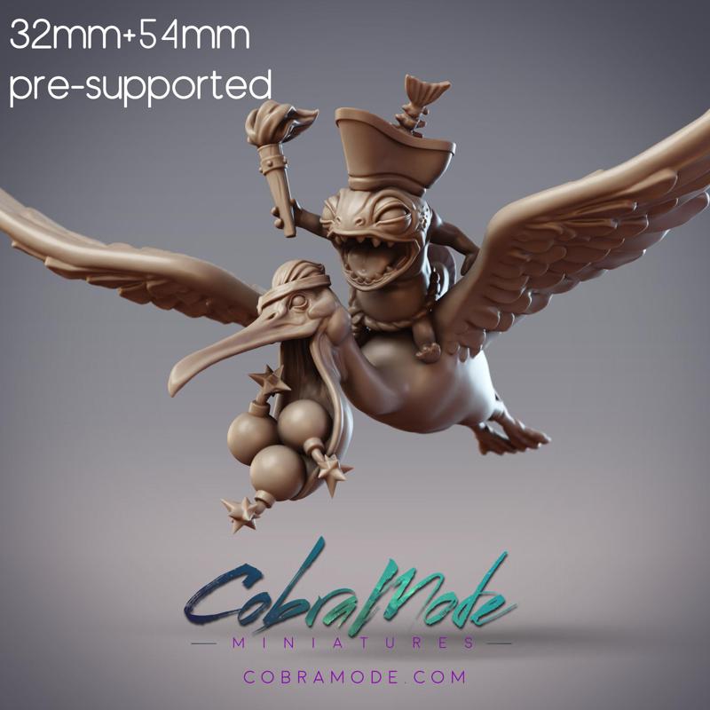 Fishfolk Pirate Flyer - Zulrida, Sommos Pyraja Pirate & Umu, Pelican Bomber (Pre-supported)