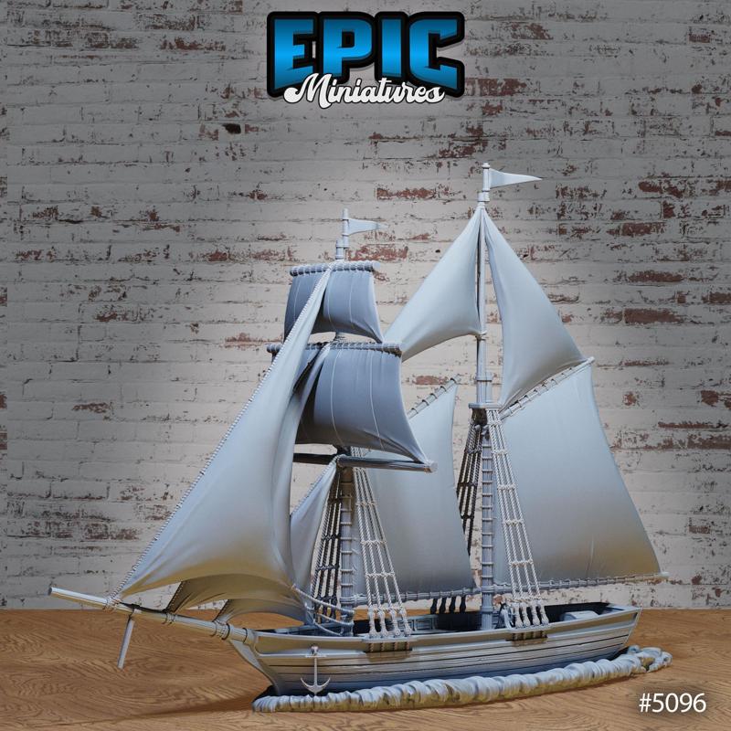 Sailing Ship - Golden Rose / Corsair Vessel / Sinister Pirate Galleon / Ocean War Boat / Sea Warship / Maritime Commerce / Water Crew