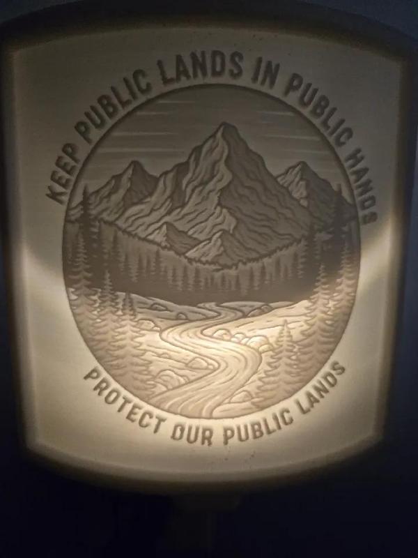 Keep Public Lands Public Nightlight Lithophane   