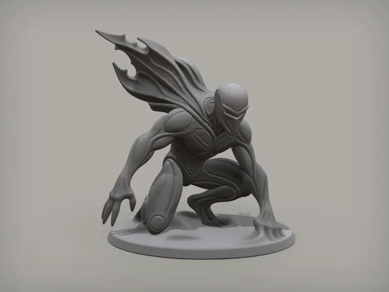 Ashblade, Superhero Statue   