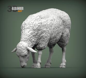 Sheep eat 3D print model
