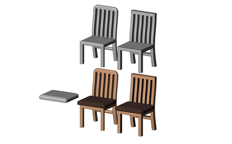 Miniature kitchen chairs mockups for dioramas 3D print model