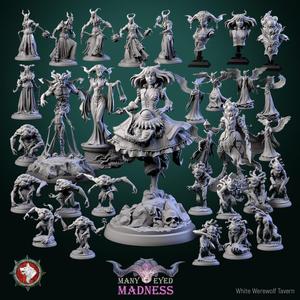 'Many-eyed madness' October 2023 release 31 STL's miniatures pre-supported