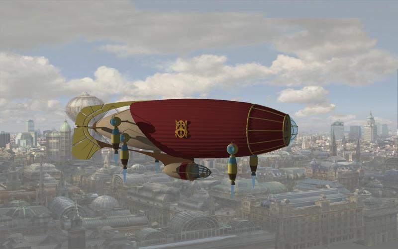 BALLOON FLYING BALLOON PLANE BALLON SHIP 1 BOAT ROPES SAILS FLEET VEHICLE  3D MODEL