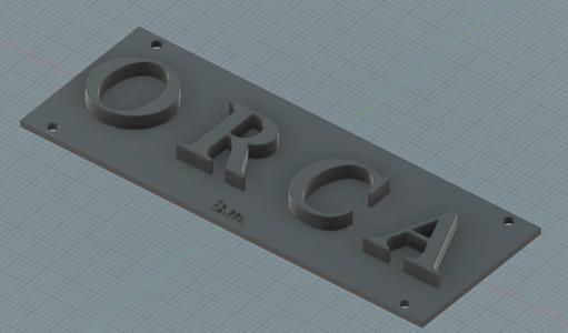 Orca fittings: Rear nameplate