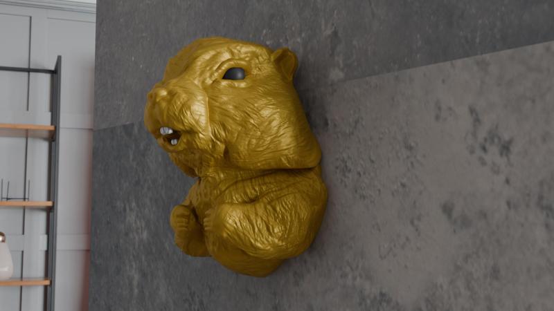 marmot head prairie dog wall mount STL