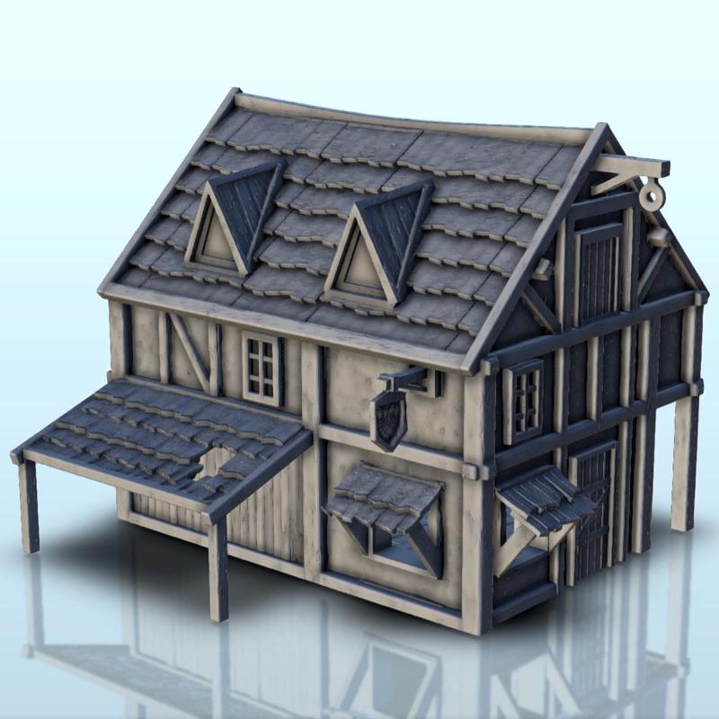 Medieval shop with sign (2) - Pirate Jungle Island Beach Piracy Caribbean Medieval terrain