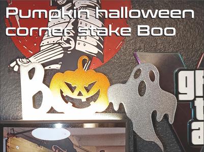 Boo halloween corner stake