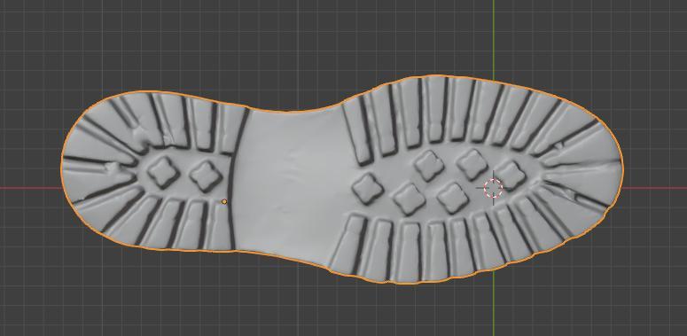 Shoe sole, doll's imprint, casting