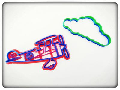 cutter cookie avioneta light aircraft cut airplane cortante nube cloud