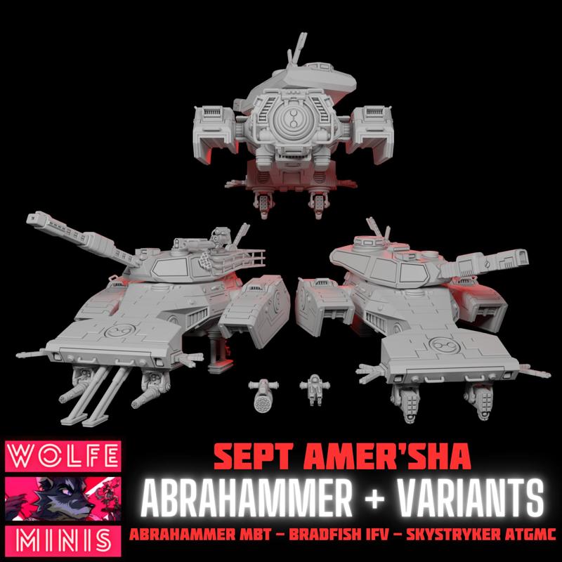 Abrahammer MBT + Bradfish IFV + Skystyker ATGM Carrier - Sept Amer'Sha Megapack
