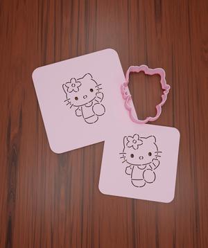 Stencil + Cutter "Hellow Kitty #4".