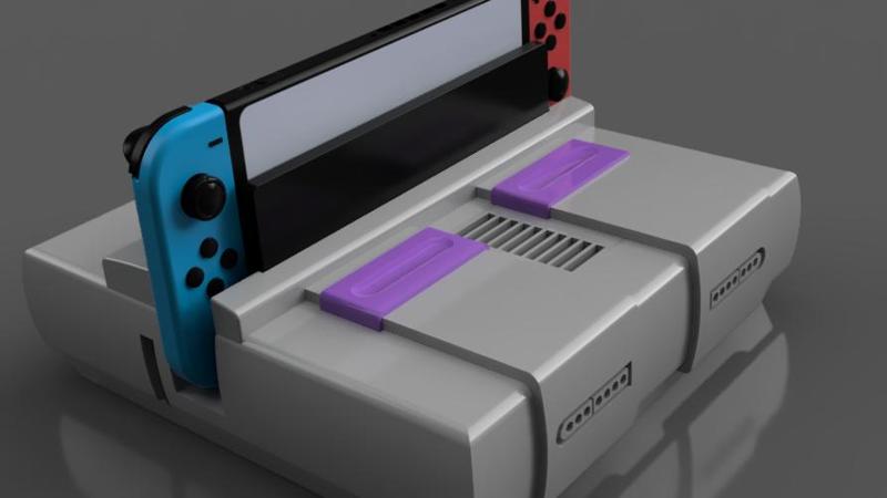 Super Nintendo-inspired Nintendo Switch Housing Holds 10 Games
